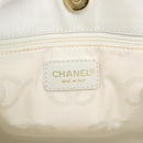 CHANEL Wild Stitch Hand Bag Leather White Gold CC Auth mr2765V-10