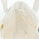CHANEL Wild Stitch Hand Bag Leather White Gold CC Auth mr2765V-17