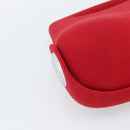 CHANEL Hip Bag Cotton Red CC Auth mr2766A-16