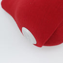 CHANEL Hip Bag Cotton Red CC Auth mr2766A-18