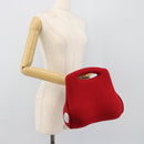 CHANEL Hip Bag Cotton Red CC Auth mr2766A-26
