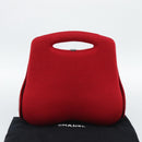 CHANEL Hip Bag Cotton Red CC Auth mr2766A-12