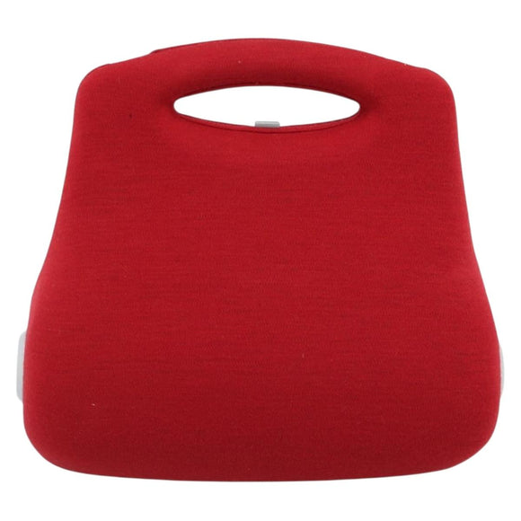 CHANEL Hip Bag Cotton Red CC Auth mr2766A