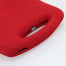 CHANEL Hip Bag Cotton Red CC Auth mr2766A-7