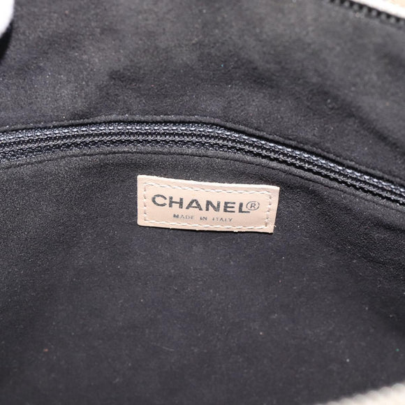 CHANEL Choco Bar Line Shoulder Bag Patent Leather Brown Silver CC Auth mr2768