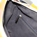 CHANEL Choco Bar Line Shoulder Bag Patent Leather Brown Silver CC Auth mr2768-20