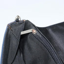 CHANEL Choco Bar Line Chain Shoulder Bag Satin Navy Silver CC Auth mr2769-21