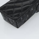 CHANEL Matelasse Chain Phone Case Patent Leather Black Gold CC Auth mr2771V-15