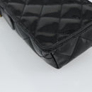 CHANEL Matelasse Chain Phone Case Patent Leather Black Gold CC Auth mr2771V-16