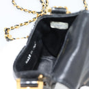 CHANEL Matelasse Chain Phone Case Patent Leather Black Gold CC Auth mr2771V-18