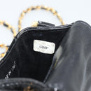 CHANEL Matelasse Chain Phone Case Patent Leather Black Gold CC Auth mr2771V-12