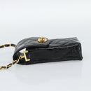 CHANEL Matelasse Chain Phone Case Patent Leather Black Gold CC Auth mr2771V-3