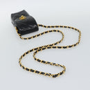 CHANEL Matelasse Chain Phone Case Patent Leather Black Gold CC Auth mr2771V-7