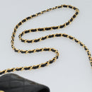 CHANEL Matelasse Chain Phone Case Patent Leather Black Gold CC Auth mr2771V-8