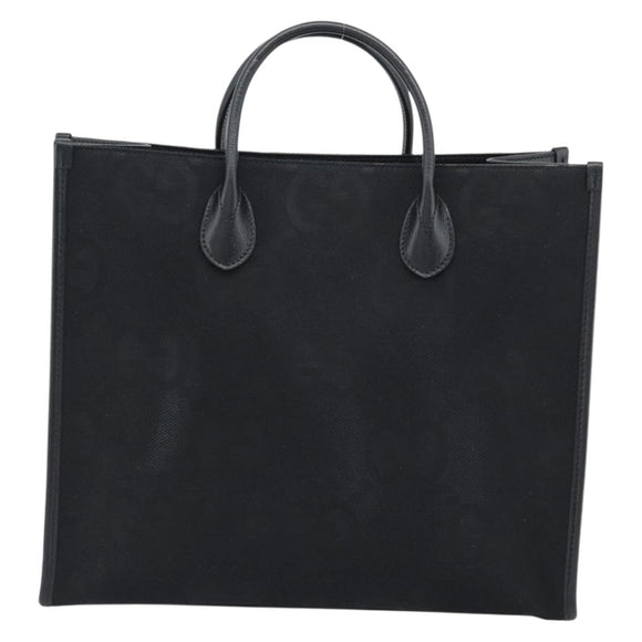GUCCI Jumbo GG Canvas Hand Bag 2way Black Silver 678839 Auth mr2773V
