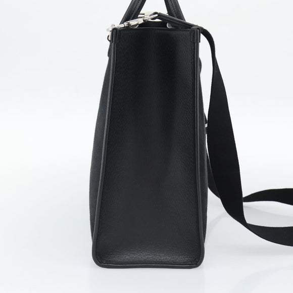 GUCCI Jumbo GG Canvas Hand Bag 2way Black Silver 678839 Auth mr2773V