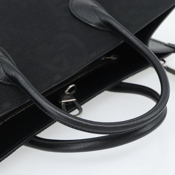 GUCCI Jumbo GG Canvas Hand Bag 2way Black Silver 678839 Auth mr2773V