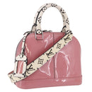 LOUIS VUITTON Monogram Vernis Alma BB Hand Bag 2way Pink M54704 LV Auth mr2774V-1