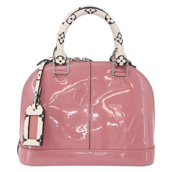LOUIS VUITTON Monogram Vernis Alma BB Hand Bag 2way Pink M54704 LV Auth mr2774V