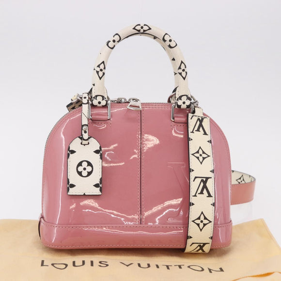 LOUIS VUITTON Monogram Vernis Alma BB Hand Bag 2way Pink M54704 LV Auth mr2774V