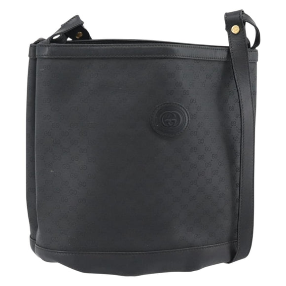 GUCCI Micro GG Supreme Shoulder Bag PVC Black Gold 001 14 0934 Auth mr2775