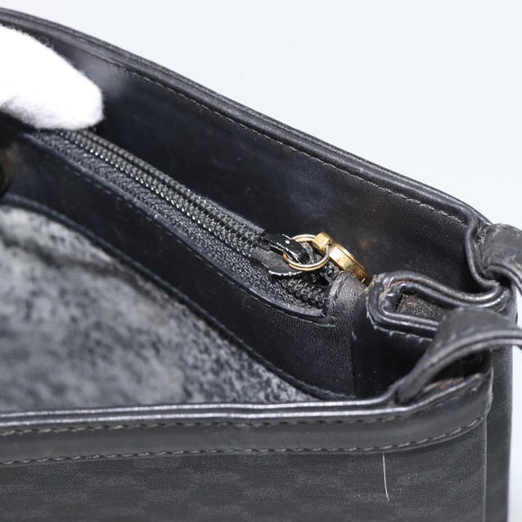 GUCCI Micro GG Supreme Shoulder Bag PVC Black Gold 001 14 0934 Auth mr2775