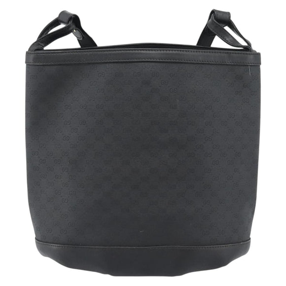 GUCCI Micro GG Supreme Shoulder Bag PVC Black Gold 001 14 0934 Auth mr2775