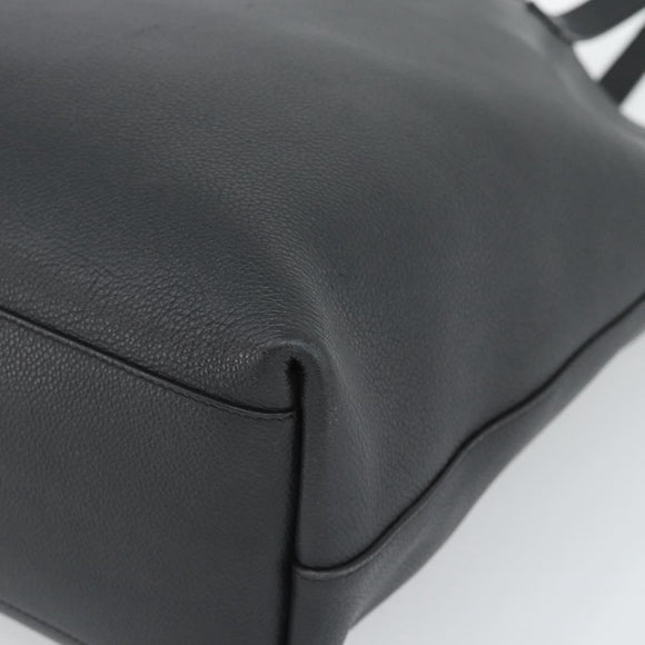 SAINT LAURENT Tote Bag Leather Black Silver Auth mr2776A
