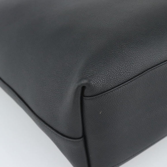 SAINT LAURENT Tote Bag Leather Black Silver Auth mr2776A