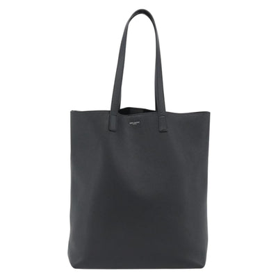 SAINT LAURENT Tote Bag Leather Black Silver Auth mr2776A - 0