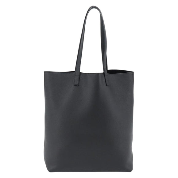 SAINT LAURENT Tote Bag Leather Black Silver Auth mr2776A