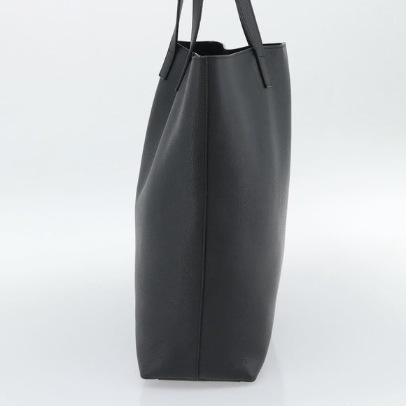 SAINT LAURENT Tote Bag Leather Black Silver Auth mr2776A