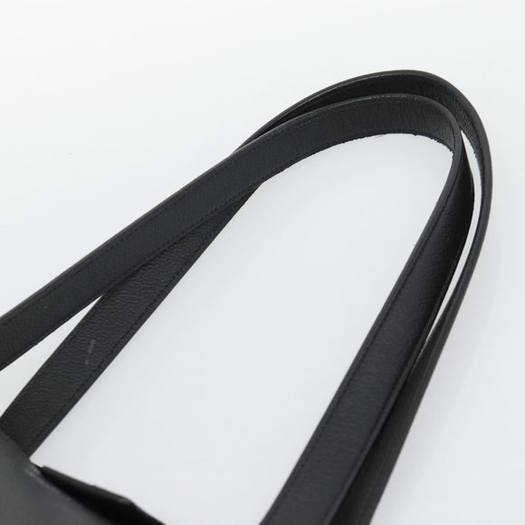 SAINT LAURENT Tote Bag Leather Black Silver Auth mr2776A