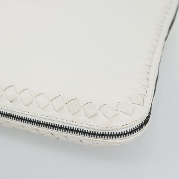 BOTTEGA VENETA Hand Bag Leather White Auth mr2777V