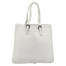 BOTTEGA VENETA Hand Bag Leather White Auth mr2777V-2