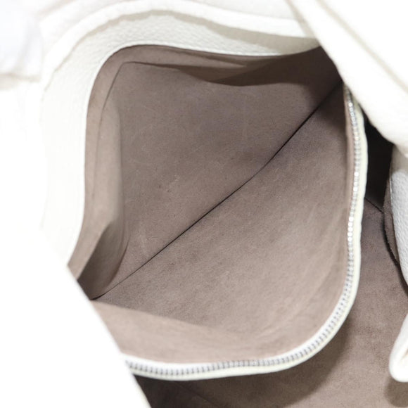 BOTTEGA VENETA Hand Bag Leather White Auth mr2777V