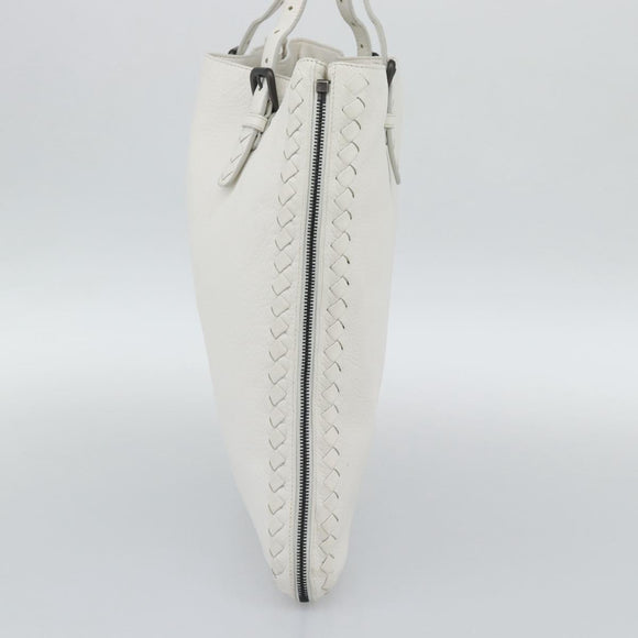 BOTTEGA VENETA Hand Bag Leather White Auth mr2777V