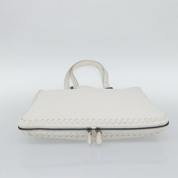 BOTTEGA VENETA Hand Bag Leather White Auth mr2777V