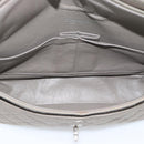 CHANEL Matelasse Chain Shoulder Bag Cotton Gray Silver CC Auth mr2778-18