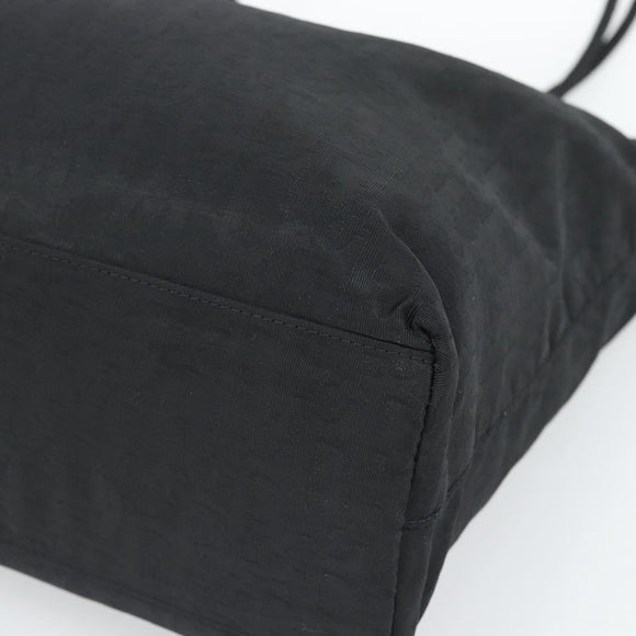 Christian Dior Trotter Canvas Tote Bag Nylon Black Silver Auth mr2779A