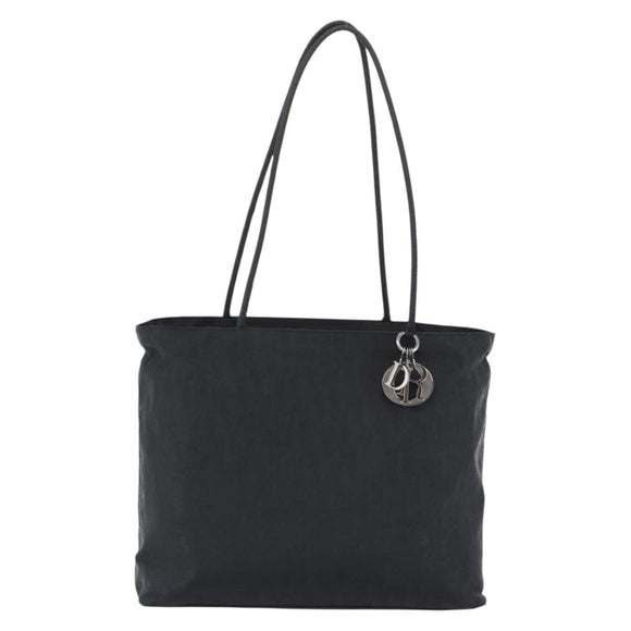 Christian Dior Trotter Canvas Tote Bag Nylon Black Silver Auth mr2779A