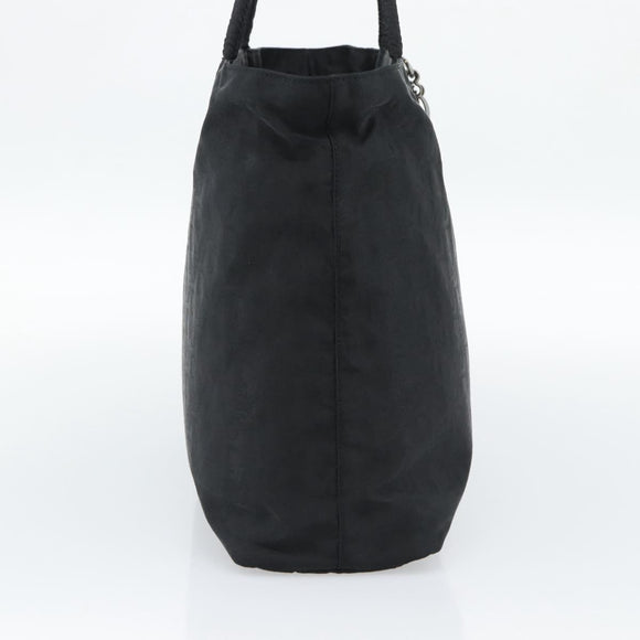 Christian Dior Trotter Canvas Tote Bag Nylon Black Silver Auth mr2779A