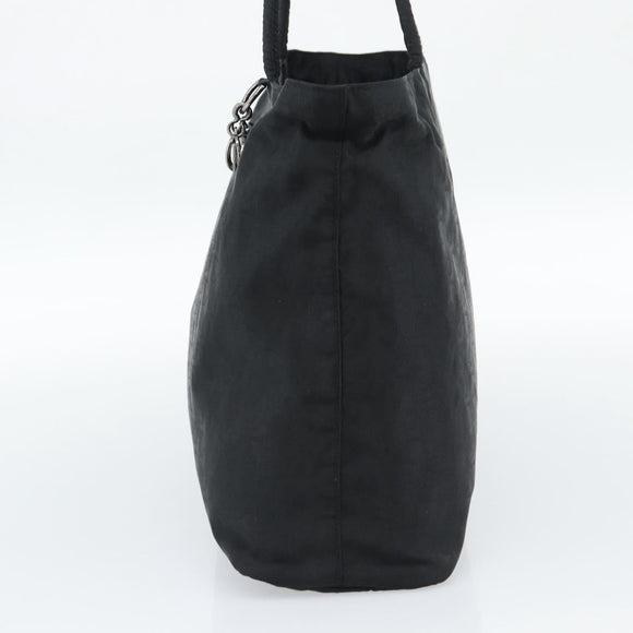 Christian Dior Trotter Canvas Tote Bag Nylon Black Silver Auth mr2779A
