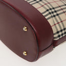 BURBERRY Nova Check Tote Bag Canvas Beige Auth mr278-15