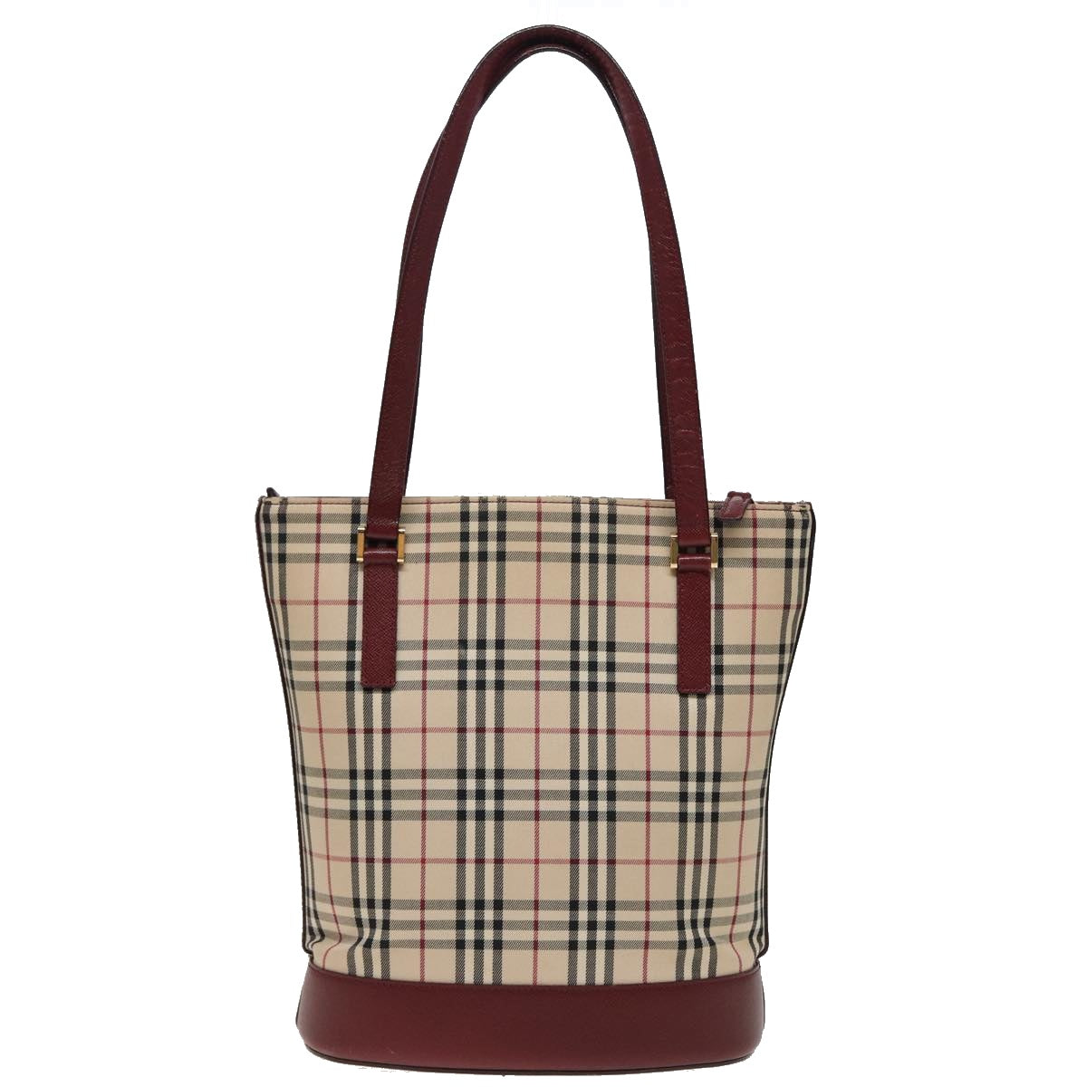 BURBERRY Nova Check Tote Bag Canvas Beige Auth mr278 - 0