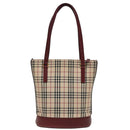 BURBERRY Nova Check Tote Bag Canvas Beige Auth mr278-2