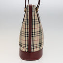 BURBERRY Nova Check Tote Bag Canvas Beige Auth mr278-3