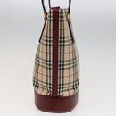 BURBERRY Nova Check Tote Bag Canvas Beige Auth mr278-4