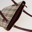 BURBERRY Nova Check Tote Bag Canvas Beige Auth mr278-6