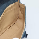 CHANEL 2.55 Choco Bar Line Hand Bag Canvas Blue CC Auth mr2780V-17